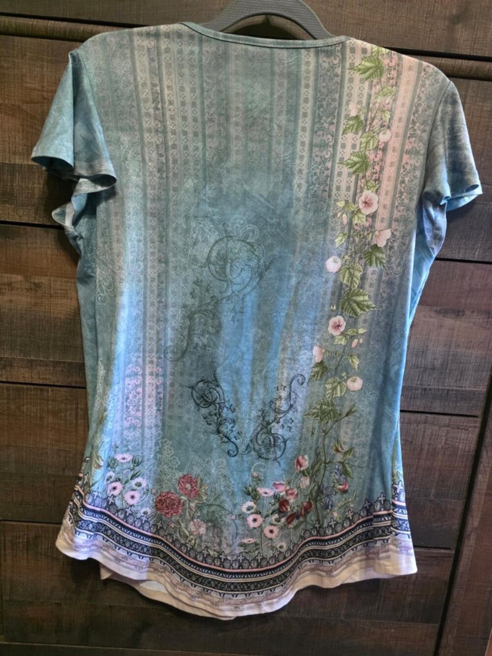 Womens Ruffle Sleeve Tunic Top, Size Large, - Picture 6 of 9